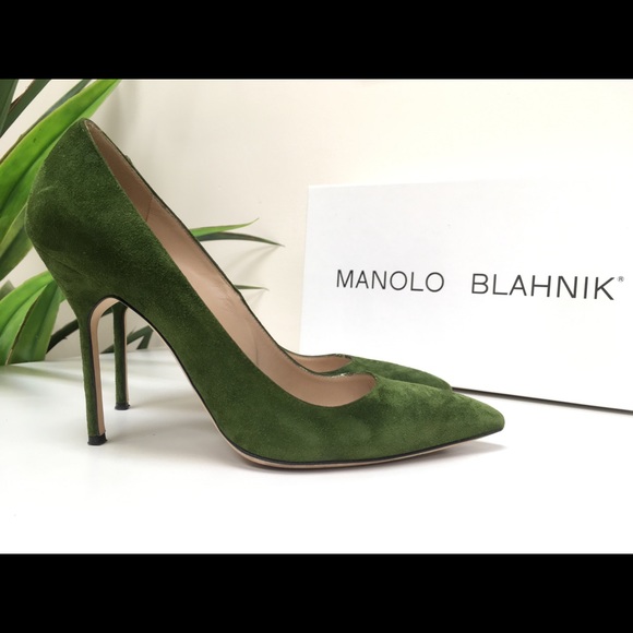 Manolo Blahnik Suede Pump Size 38.5 - Picture 1 of 11